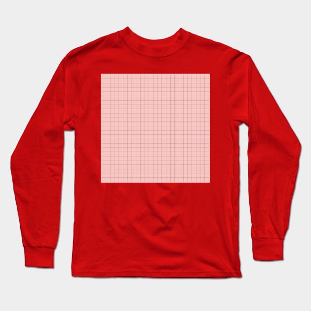 simple pink red lines boho grid Long Sleeve T-Shirt by mariacaballer